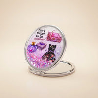 Glitter Round Pocket Mirror - Lavender Purple