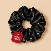 Spaced Dot Satin Scrunchie 🎀 - black