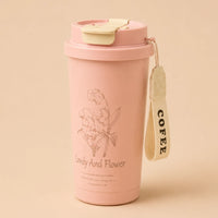 Lovely & Flower Coffee Cup – Soft Pink 🌸