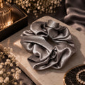 Crystal Satin Scrunchie - gray