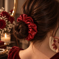 Crystal Satin Scrunchie - Red