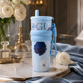 Vogue Floral Tumbler – Ocean Blue 🩵