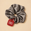 Crystal Satin Scrunchie - gray
