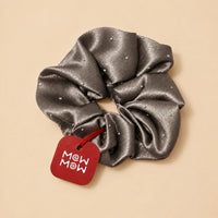 Crystal Satin Scrunchie - gray