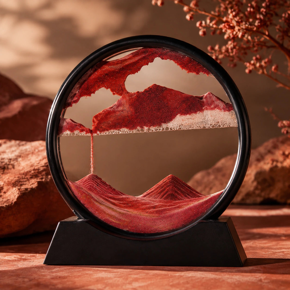Moving Sand Art Decor – Red ❤️