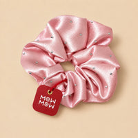 Crystal Satin Scrunchie - Pink