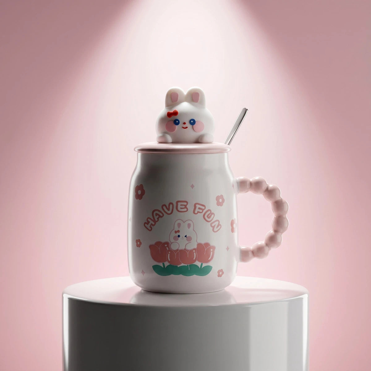 Bunny Mug with Lid & Spoon