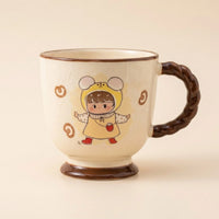 Cartoon Girl Mug - Brown