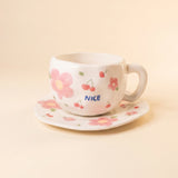 Cherry Blossom Cup with Plate 🌸🍒