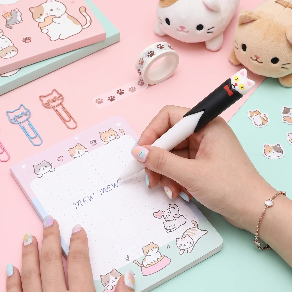 Cute Cat 0.5 mm Gel Pen – Tuxedo 🐈‍⬛