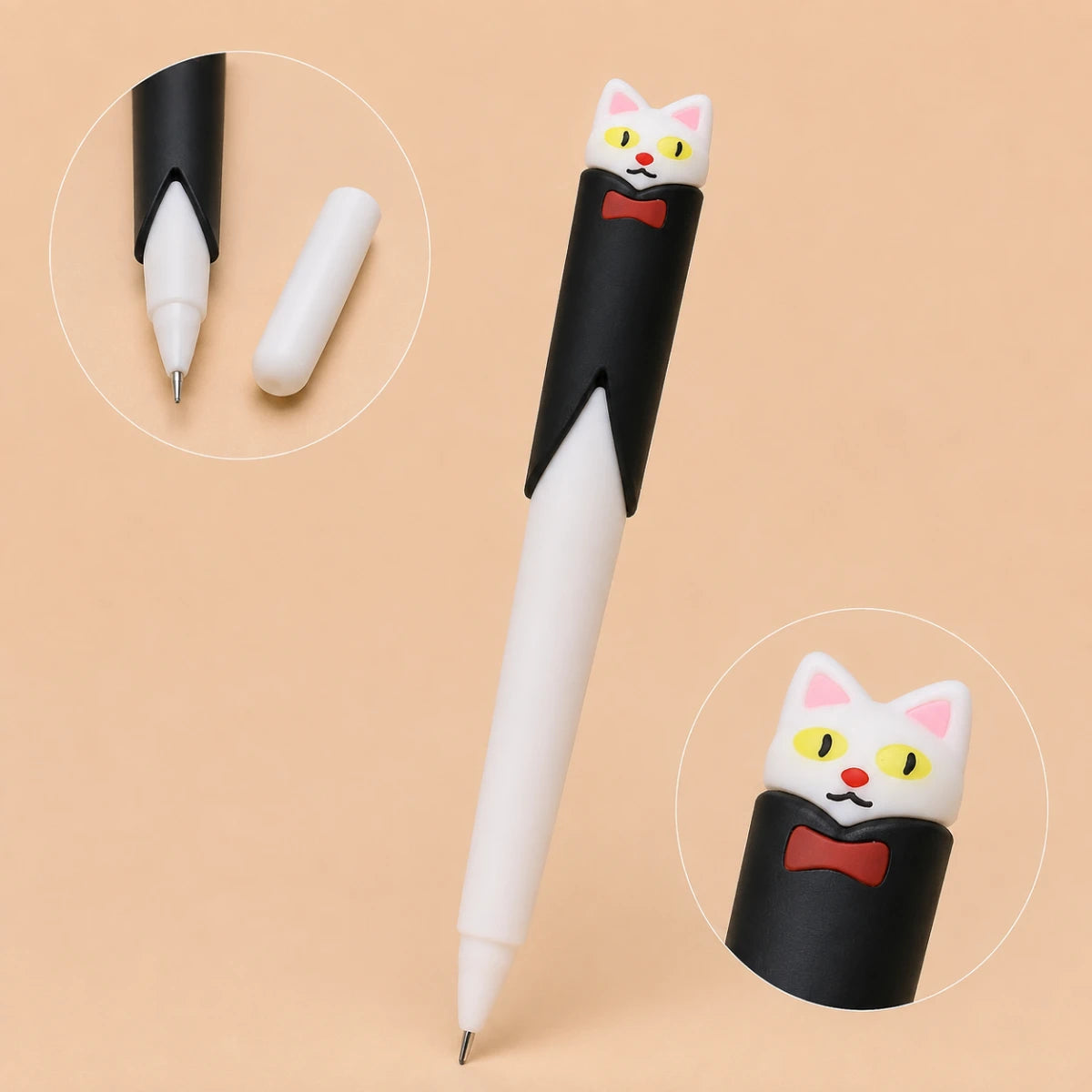 Cute Cat 0.5 mm Gel Pen – Tuxedo 🐈‍⬛