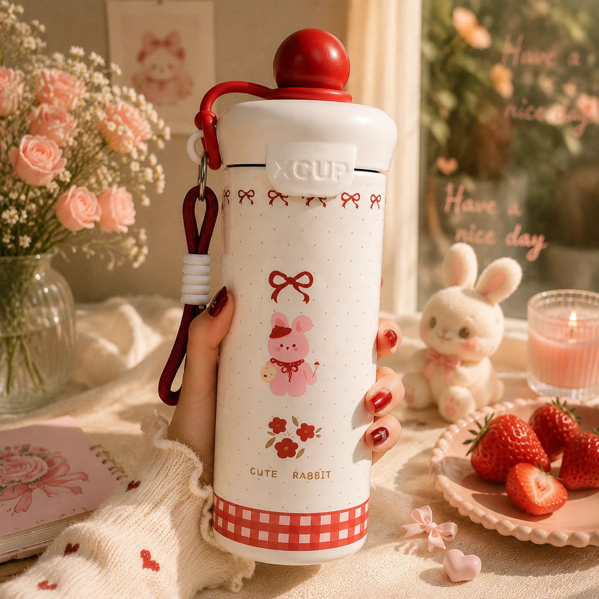 Cute Friends Thermal Bottle – Bunny 🎀