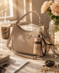 Cylinder Pouch Charm-beige