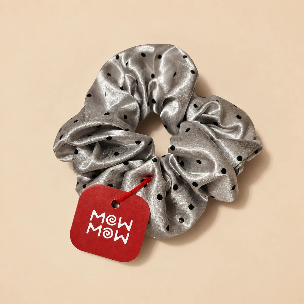 Dot Satin Scrunchie 🎀 -gray