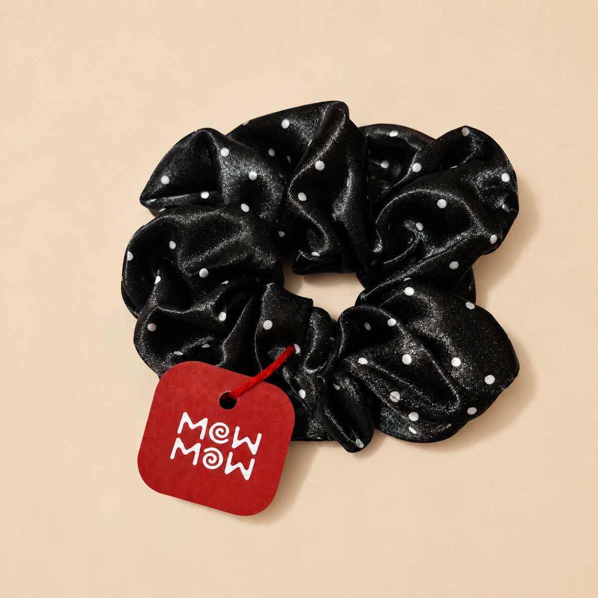 Dot Satin Scrunchie 🎀 -black