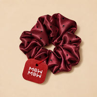 Dot Satin Scrunchie 🎀 - Maroon