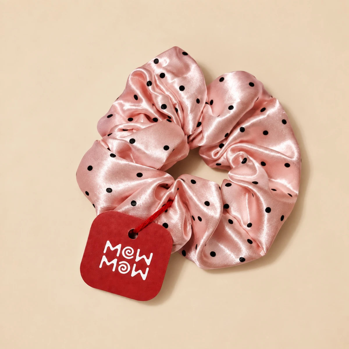 Dot Satin Scrunchie 🎀 - Rose