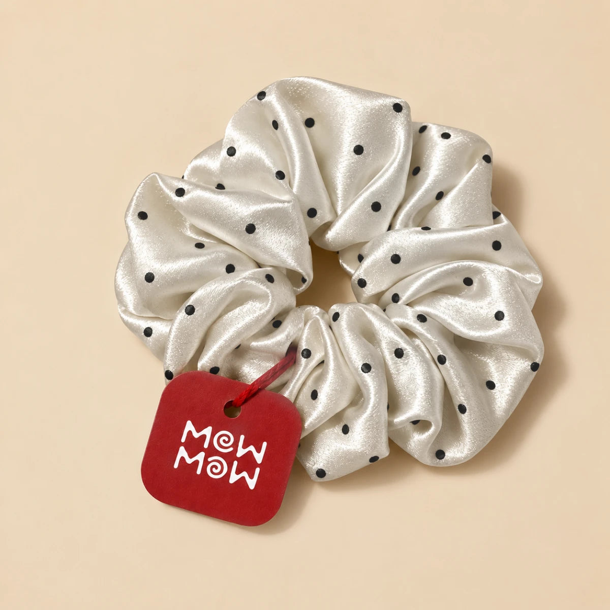 Dot Satin Scrunchie 🎀 -White