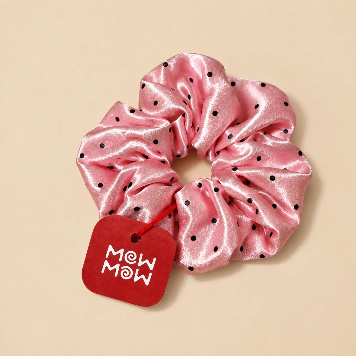 Dot Satin Scrunchie 🎀 - pink
