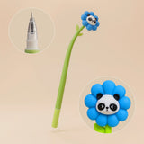 Flower Panda Flexible Silicone Pen - Blue