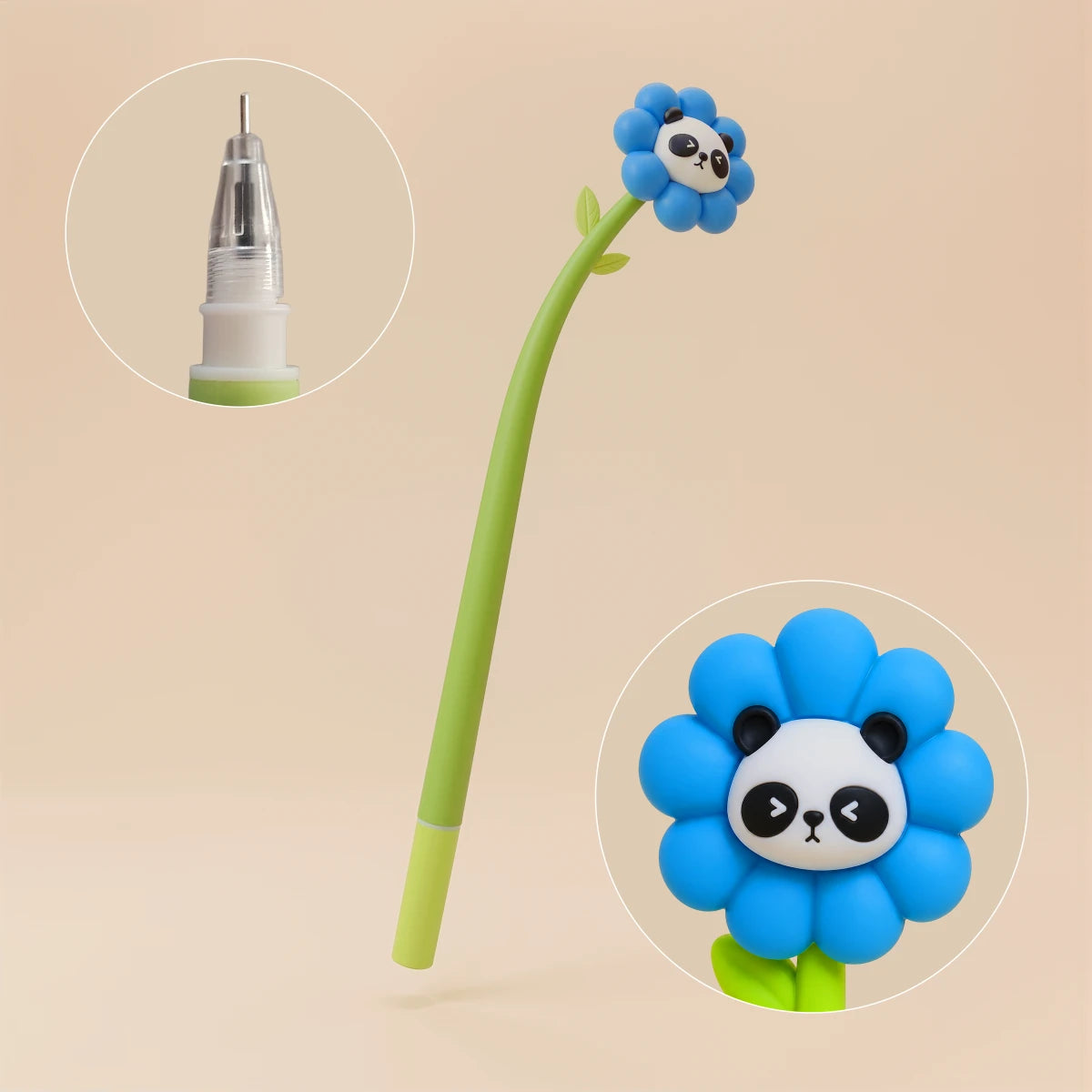 Flower Panda Flexible Silicone Pen - Blue
