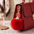Fluffy Pom Pom Bag Charm & Keychain – Red ❤️