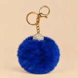 Fluffy Pom Pom Bag Charm & Keychain – Royal Blue 💙