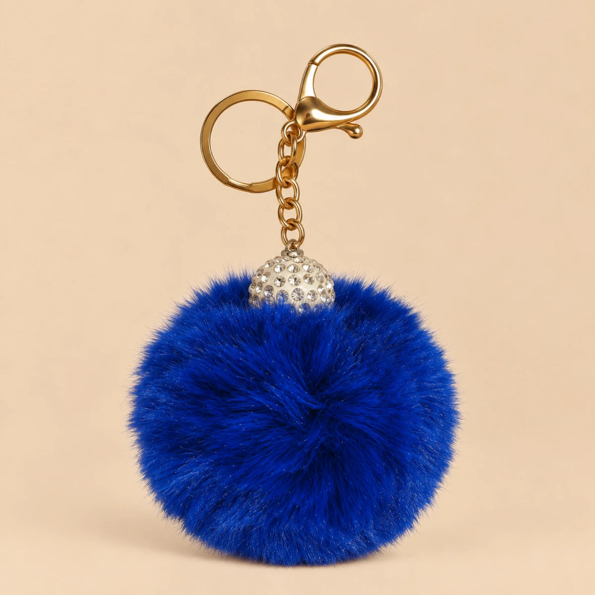 Fluffy Pom Pom Bag Charm & Keychain – Royal Blue 💙