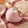 Fluffy Pom Pom Bag Charm & Keychain – Blush Pink 🌸