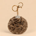 Fluffy Pom Pom Bag Charm & Keychain – Teddy Brown 🤎