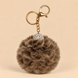 Fluffy Pom Pom Bag Charm & Keychain – Teddy Brown 🤎