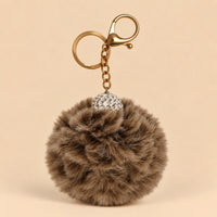Fluffy Pom Pom Bag Charm & Keychain – Teddy Brown 🤎
