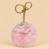 Fluffy Pom Pom Bag Charm & Keychain – Blush Pink 🌸