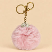 Fluffy Pom Pom Bag Charm & Keychain – Blush Pink 🌸