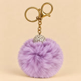 Fluffy Pom Pom Bag Charm & Keychain – Lavender 💜