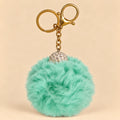 Fluffy Pom Pom Bag Charm & Keychain – Mint 🩵