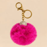 Fluffy Pom Pom Bag Charm & Keychain – Fuchsia Pink 💗
