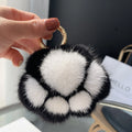 Fluffy Paw Keychain-black-white