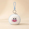 Fluffy Round Double-Sided Mirror Charm - Sky Blue