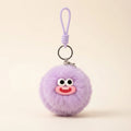 Fluffy Round Double-Sided Mirror Charm - Lavender Purple