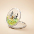 Glitter Round Pocket Mirror - Champagne Gold