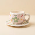 Green Flower Cup with Plate 🌼🍒
