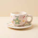 Green Flower Cup with Plate 🌼🍒