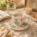 Green Flower Cup with Plate 🌼🍒