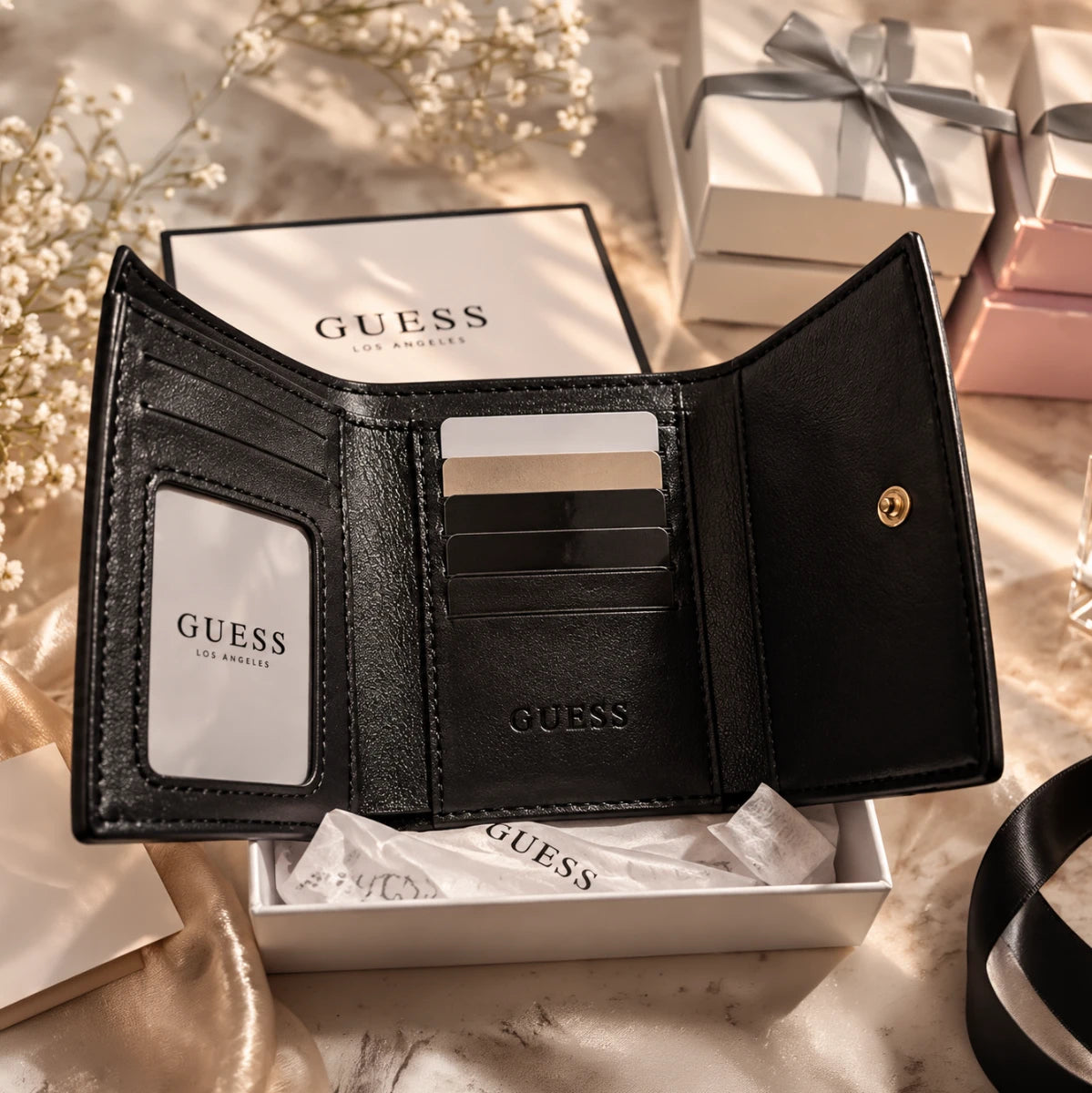 White Trifold Wallet