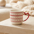 Hand-Painted Heart Mug – Stripes ❤️