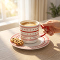 Hand-Painted Heart Mug – Stripes ❤️