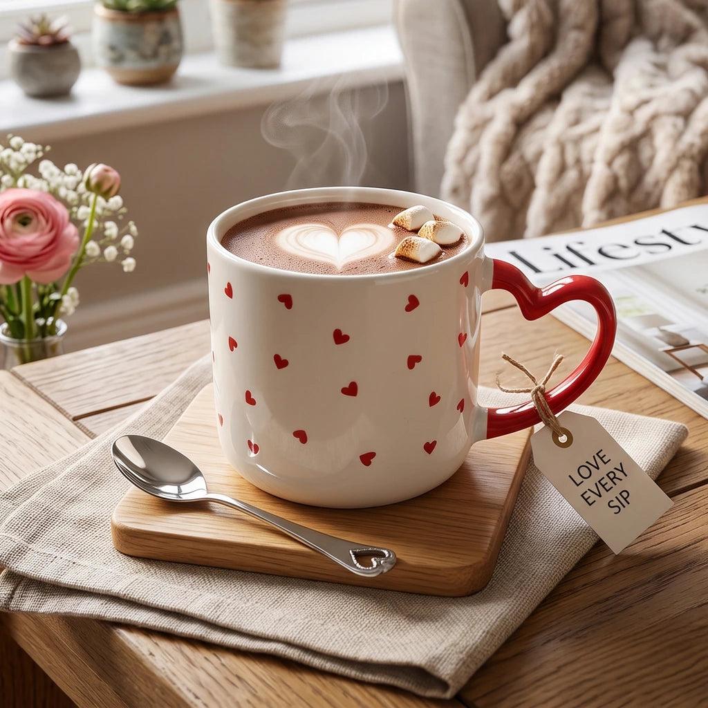 Hand-Painted Heart Mug – LittleHearts ❤️