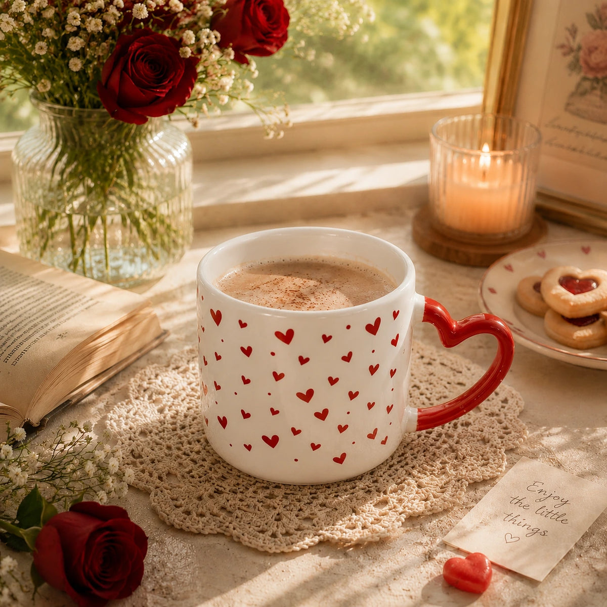 Hand-Painted Heart Mug – Scattered ❤️