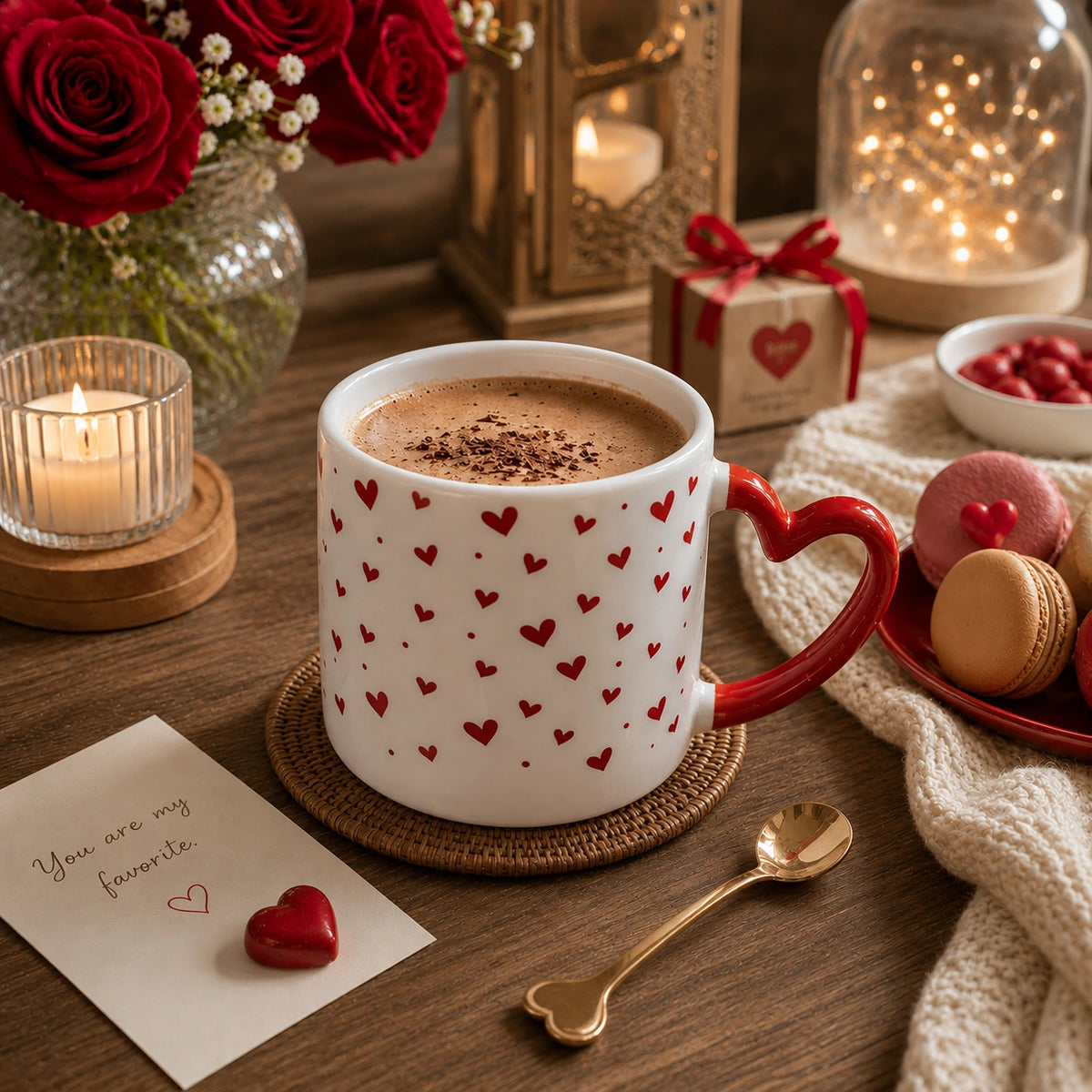 Hand-Painted Heart Mug – Scattered ❤️